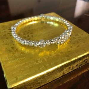 Adjustable silver diamond bracelet